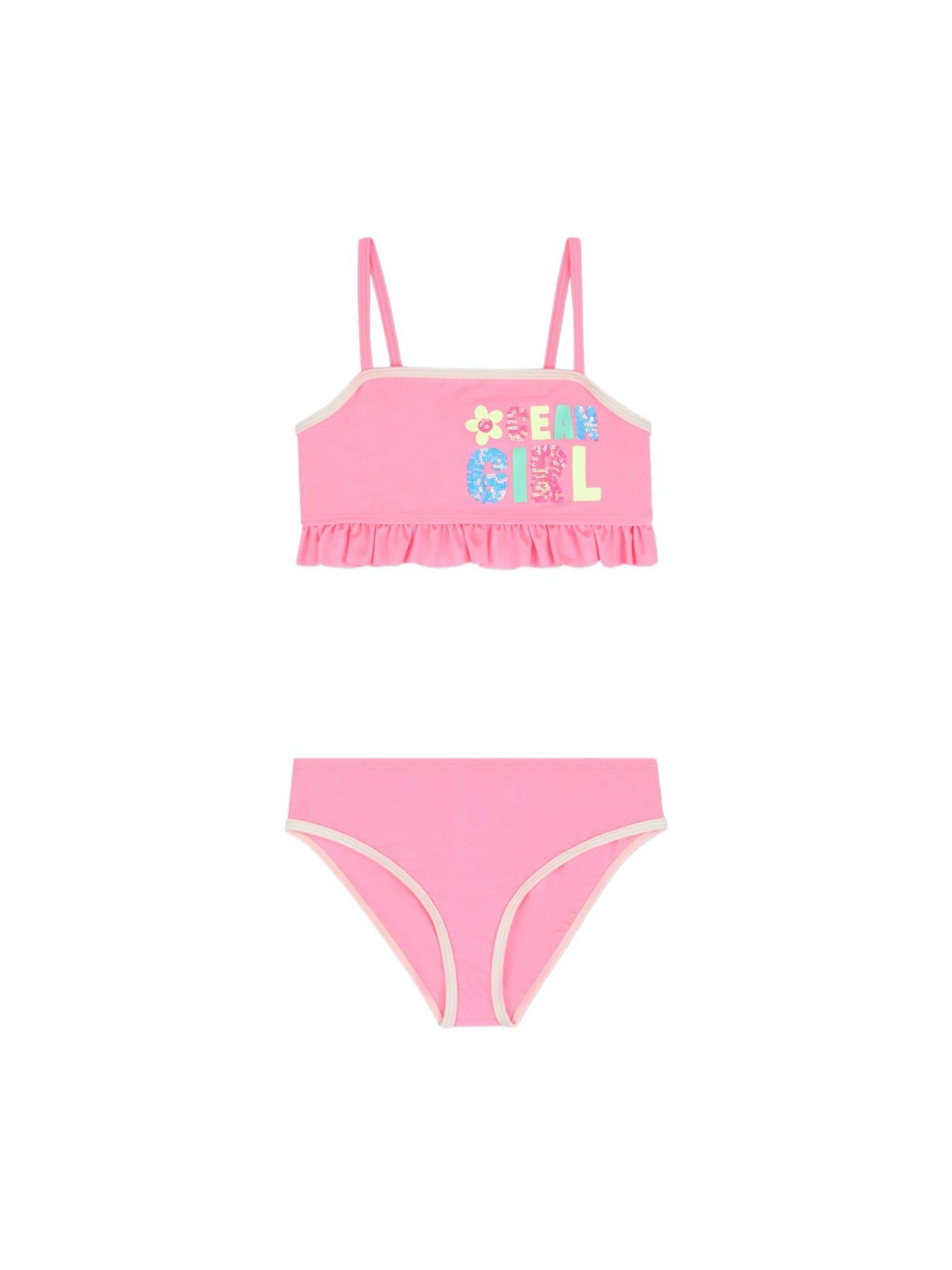 Bikini per bambina Billieblush rosa con stampa grafica U22157 499 BILLIEBLUSH KIDS