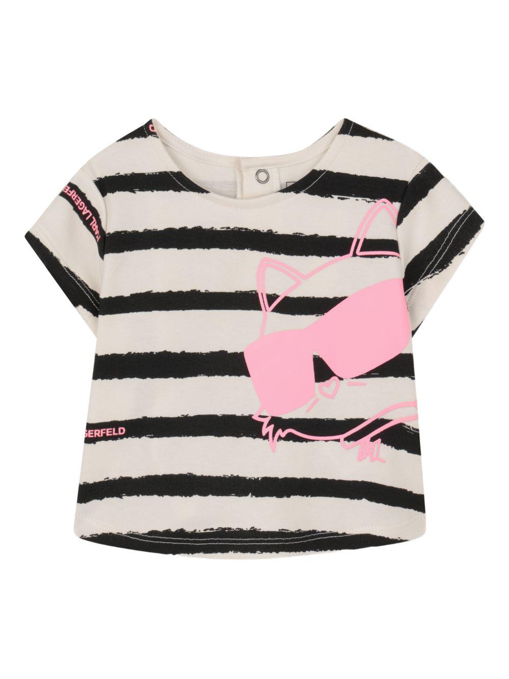 Set t-shirt e gonna per neonata Karl Lagerfeld Kids multicolore con stampa Ikon Choupette Z31065 462 KARL LAGERFELD KIDS