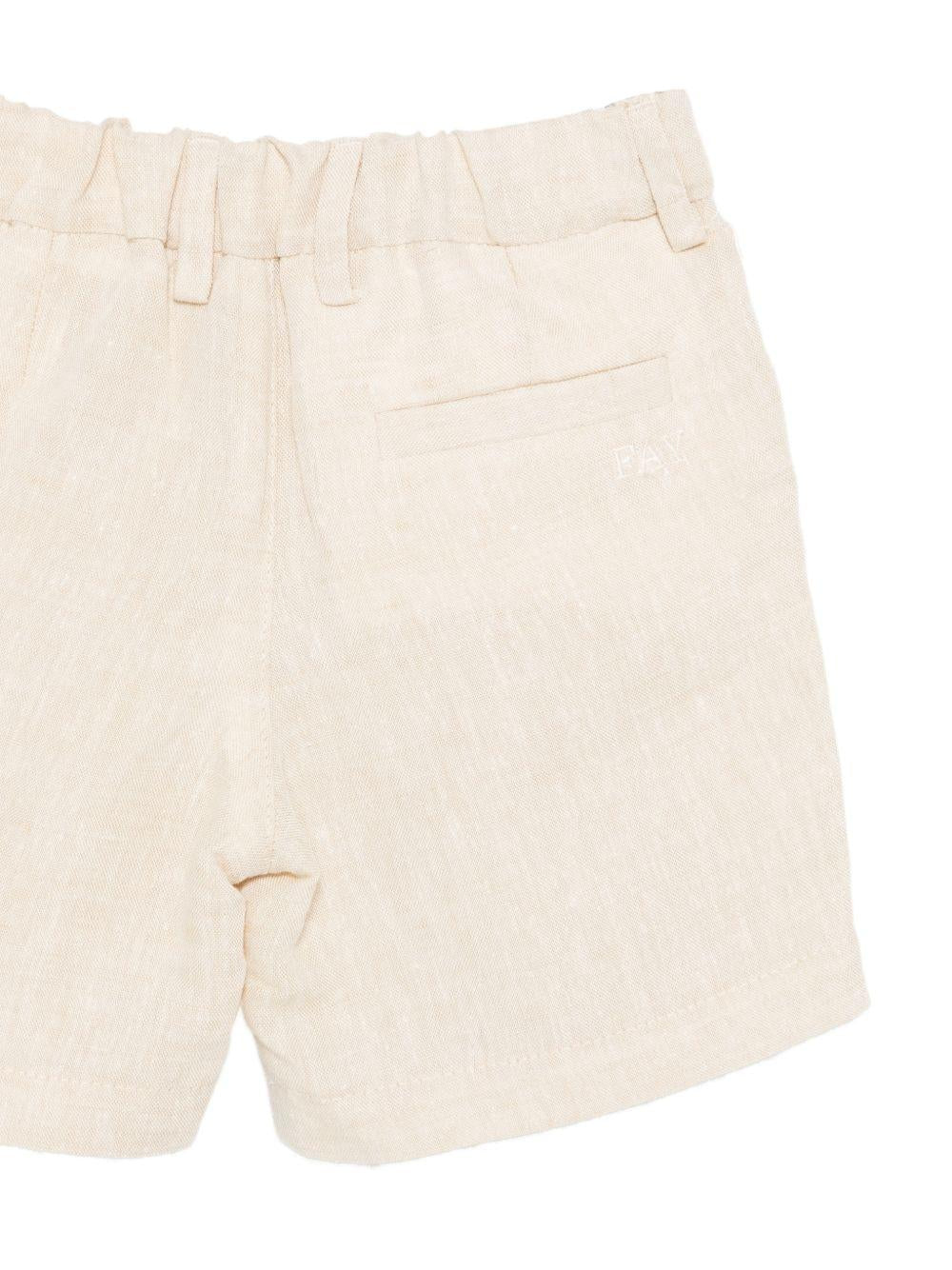 Shorts per neonato Fay Kids beige con logo ricamato sul retro FY6579 I0318 109 FAY KIDS
