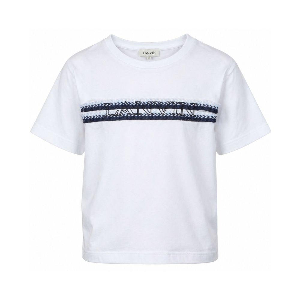 T-shirt per bambino Lanvin Enfant bianca a girocollo N30362 N48 LANVIN KIDS
