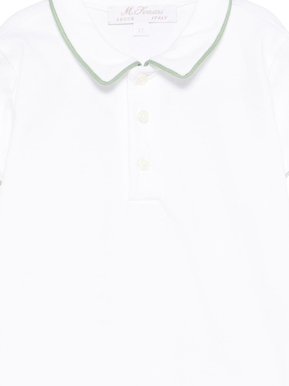 T-shirt per neonato Marella Ferrari bianca con rifiniture verdi CAY23 BIANCO VERDE MARIELLA FERRARI KIDS