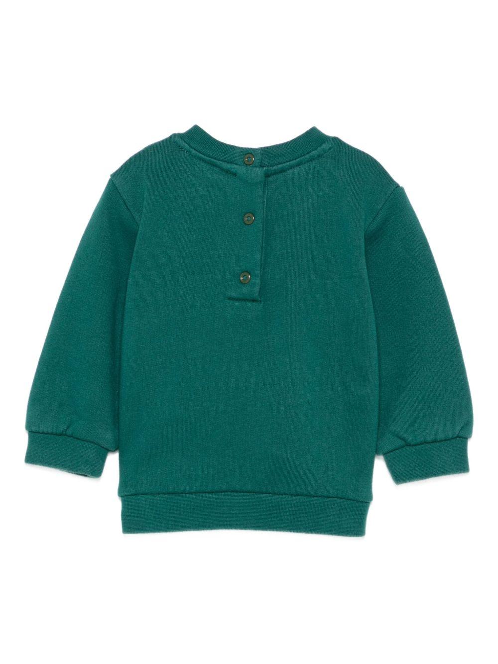 Felpa per neonati Etro Kids verde con ricamo Pegaso e chiusura con bottoni GX4510 Z3333 797 ETRO KIDS