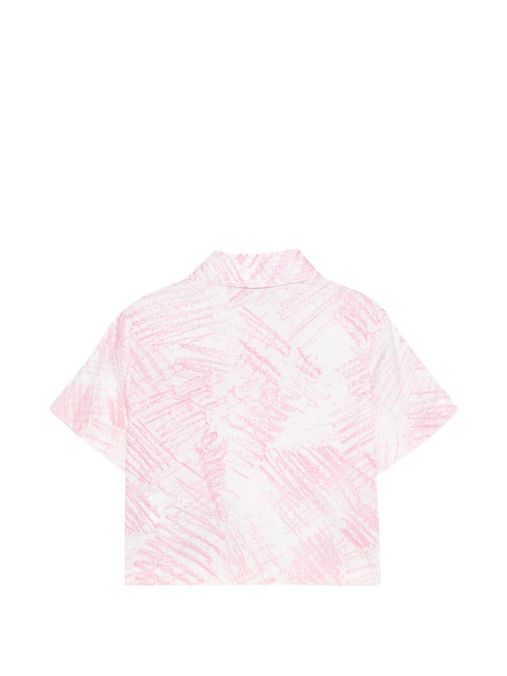 Camicia per bambina MSGM Kids rosa con stampa grafica all-over S6MSJGSI124 MS070 MSGM KIDS