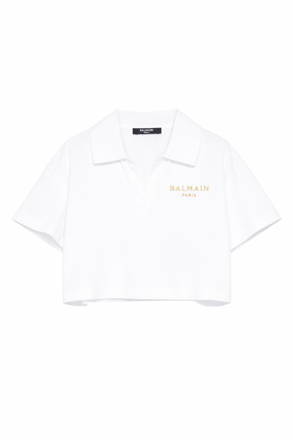 T-shirt per bambina Balmain Kids bianca con design crop BY8B31 Z3658 100BC BALMAIN KIDS