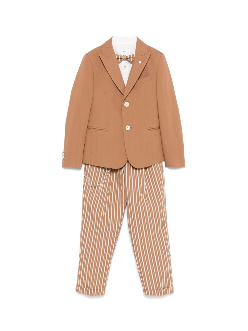 Abito a righe (set di tre) per bambino Colorichiari marrone con passanti per cintura MJ507965 4779 28 COLORICHIARI