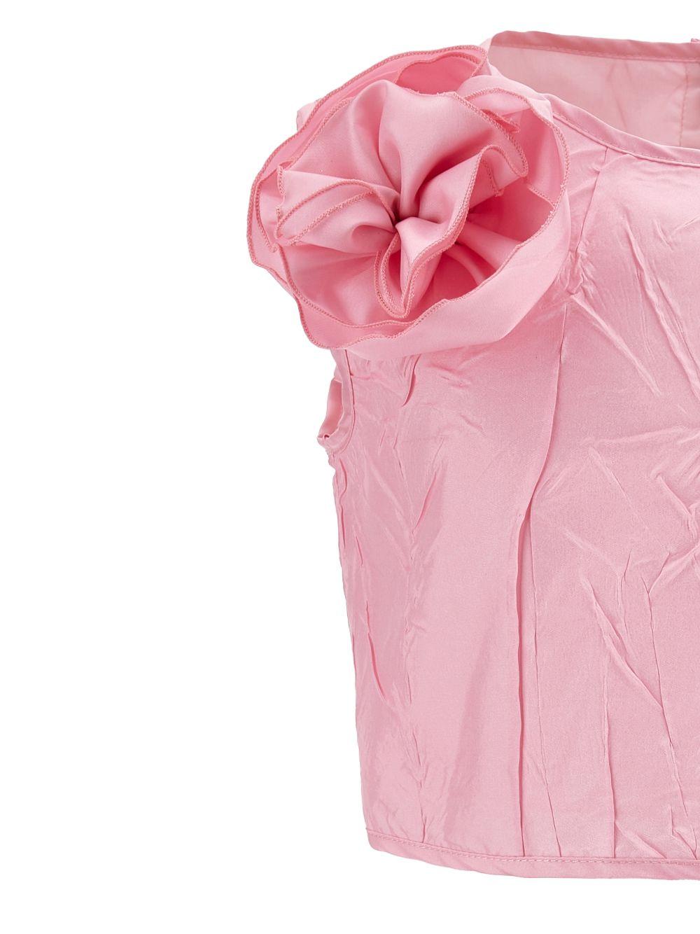 Set top e gonna per bambina Monnalisa rosa con applicazione fiore 71G501 7305 0090 MONNALISA KIDS