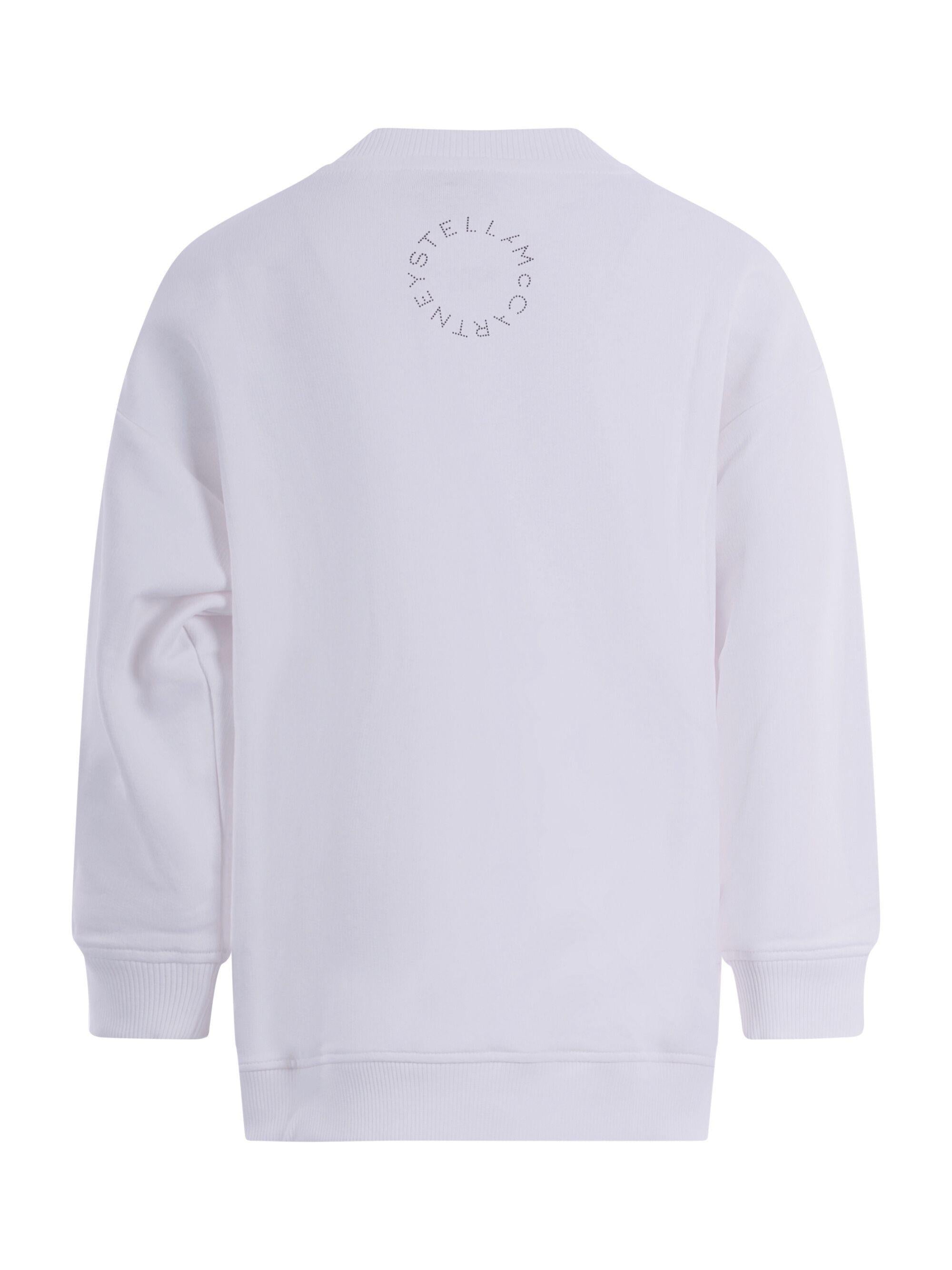 Felpa per bambino Stella McCartney Kids bianca con scritta "About flippping time!" TY4B80 Z0499 101 STELLA McCARTNEY KIDS