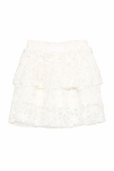 Gonna per bambina Balmain Kids bianca con dettagli floreali all-over BY7A91 U0263 100 BALMAIN KIDS