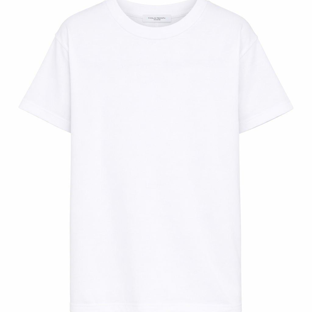 T-shirt per bambino Paolo Pecora Kids bianca con maniche corte PP4367 GESSO PAOLO PECORA KIDS