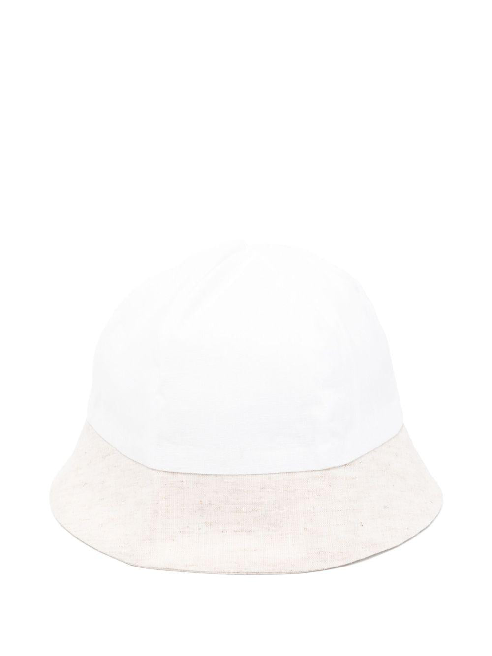 Cappello per neonata La Stupenderia bianco con orlo a contrasto e corona rotonda TBCP53D01 D05 LA STUPENDERIA KIDS