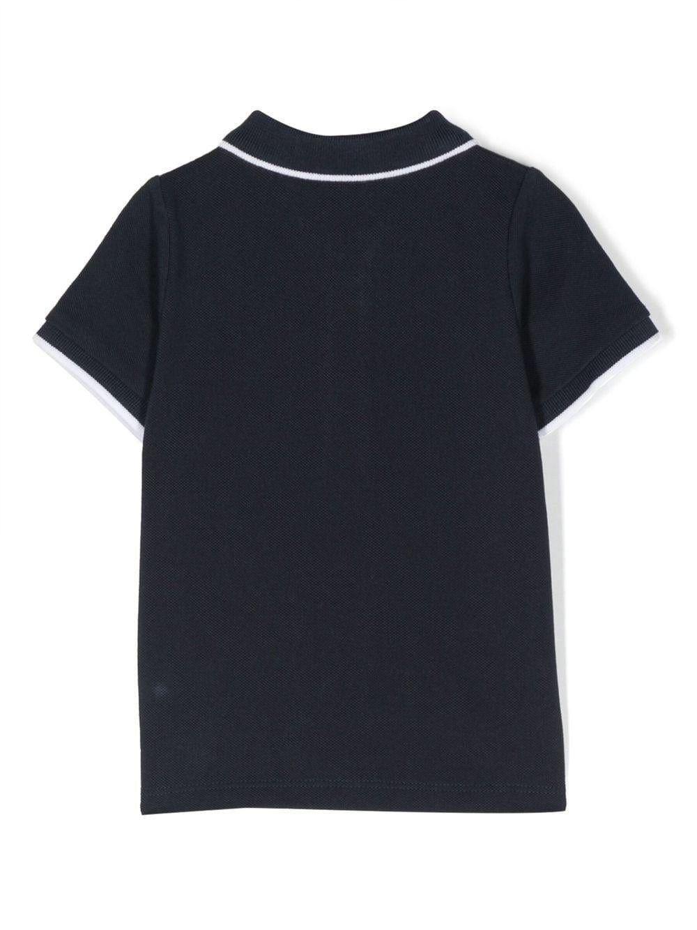 Polo con stampa per neonato BOSS Kidswear blu con orlo dritto J05P13 849 BOSS KIDS