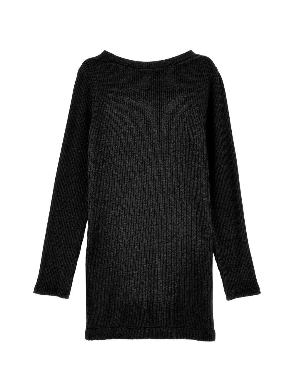 Abito per bambina Monnalisa Kids nero a coste a maniche lunghe 41H903 8214 0050 MONNALISA KIDS