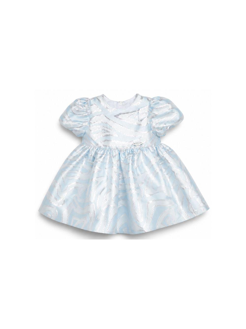 Abito per neonata Emilio Pucci Junior azzurro con finitura metallizzata PZ1101 S0273 600AG EMILIO PUCCI KIDS