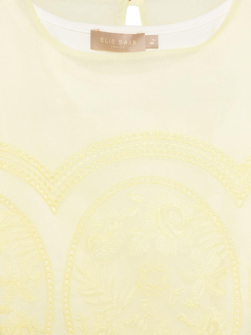 T-shirt per bambina Elie Saab Junior gialla con dettagli ricamati EFTP028TS1110 YEL ElIE SAAB KIDS