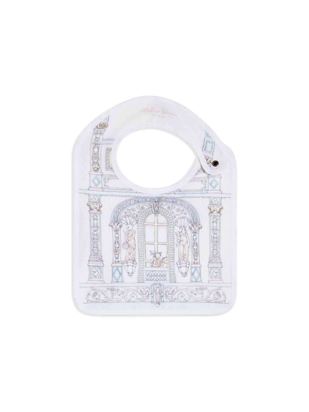Bavaglino per neonati Atelier Choux bianco con stampa BI-CS-CHC H-U ATELIER CHOUX PARIS KIDS