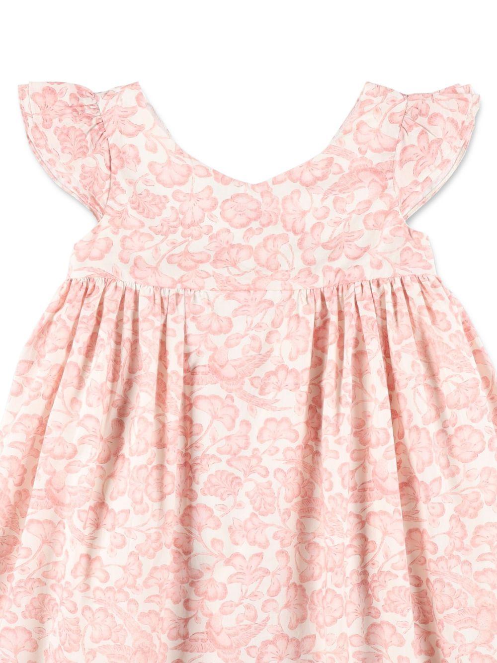 Abito per bambina Bonpoint rosa con stampa floreale S06GDRW00024 524C BONPOINT KIDS