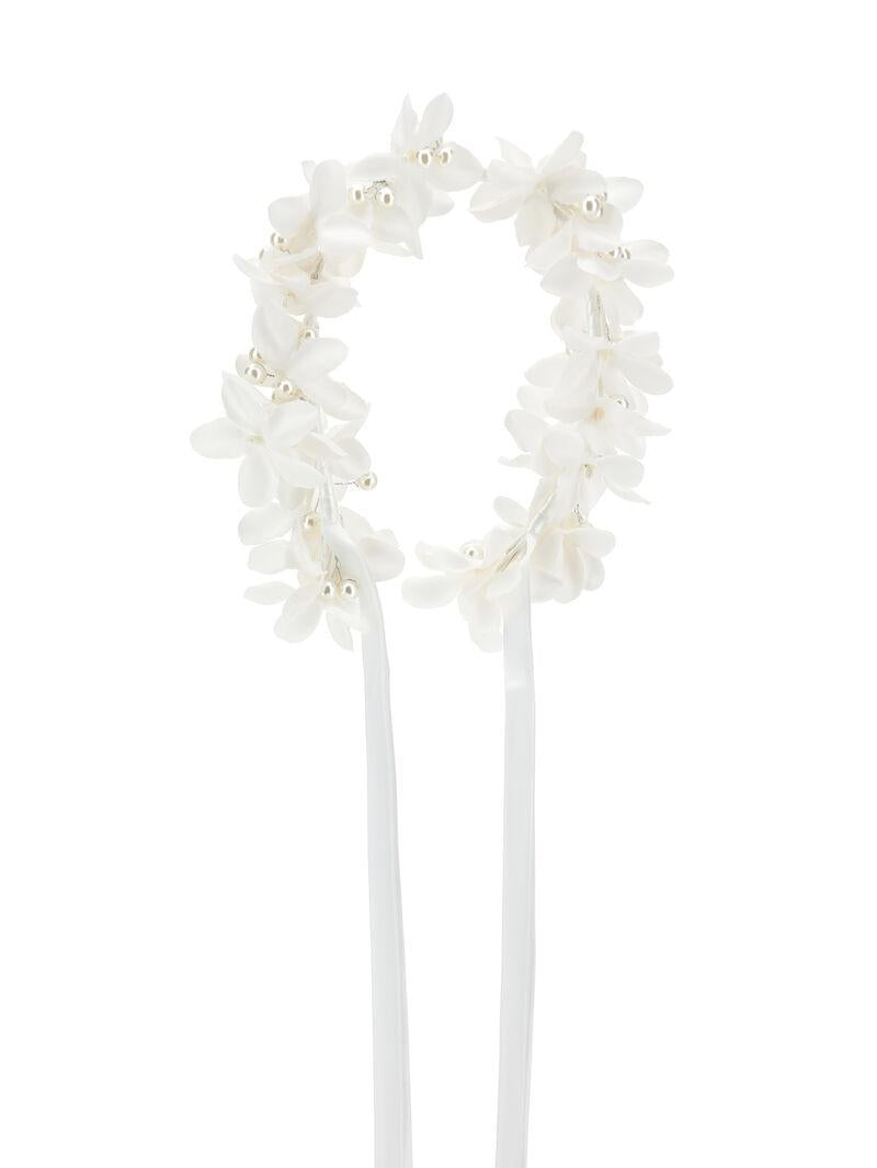 Coroncina per capelli per bambina Monnalisa bianca con decorazione floreale 79G008 7097 0092 MONNALISA KIDS