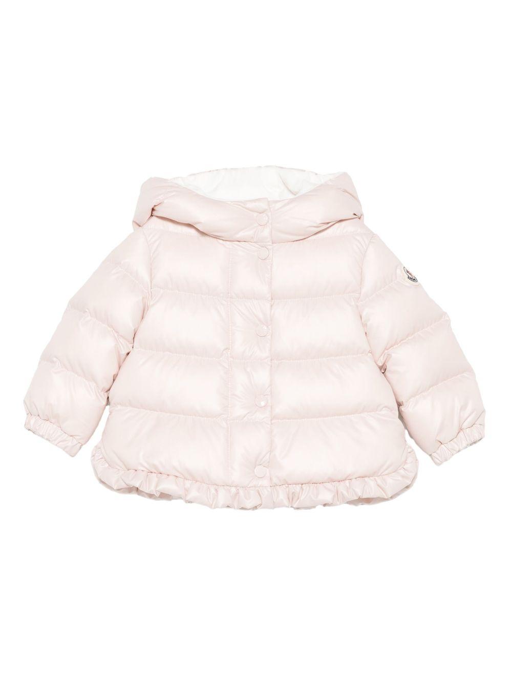 Piumino Tazui per neonata Moncler Enfant rosa con cappuccio K29511A00036597YX 50X MONCLER ENFANT