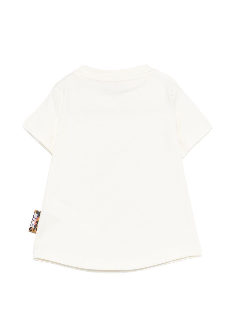 T-shirt per neonato Just Cavalli Kids bianca con stampa grafica JIP26107TS PRISTINE ROBERTO CAVALLI KIDS