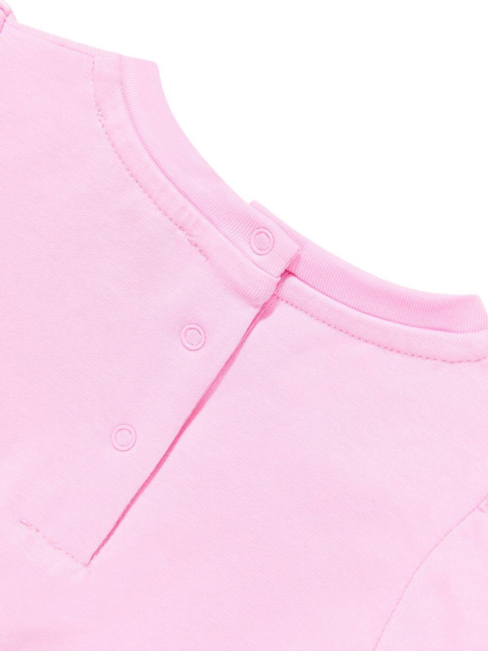 T-shirt per neonata Moschino Kids rosa con stampa Teddy Bear con cuore MLM02BLBA00 51473 MOSCHINO KIDS
