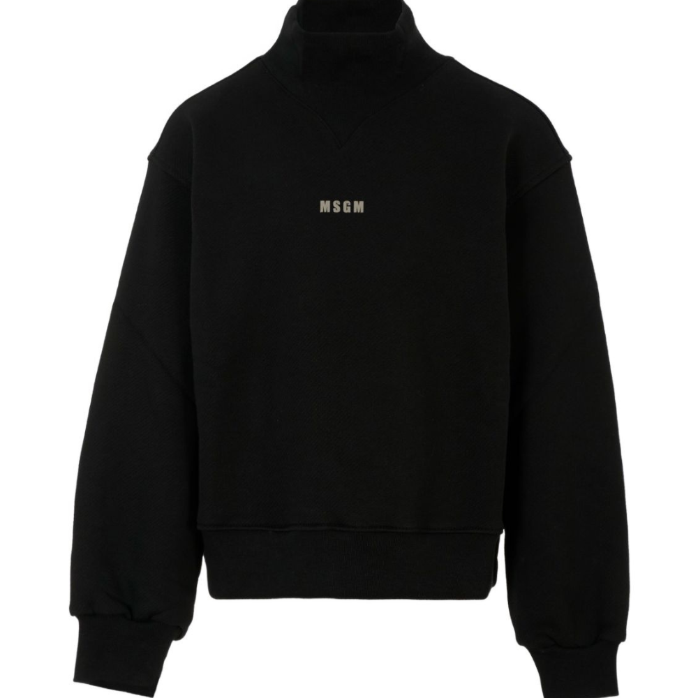 Felpa per bambina MSGM Kids nero con collo rialzato F5MSJGSW188 110 MSGM KIDS