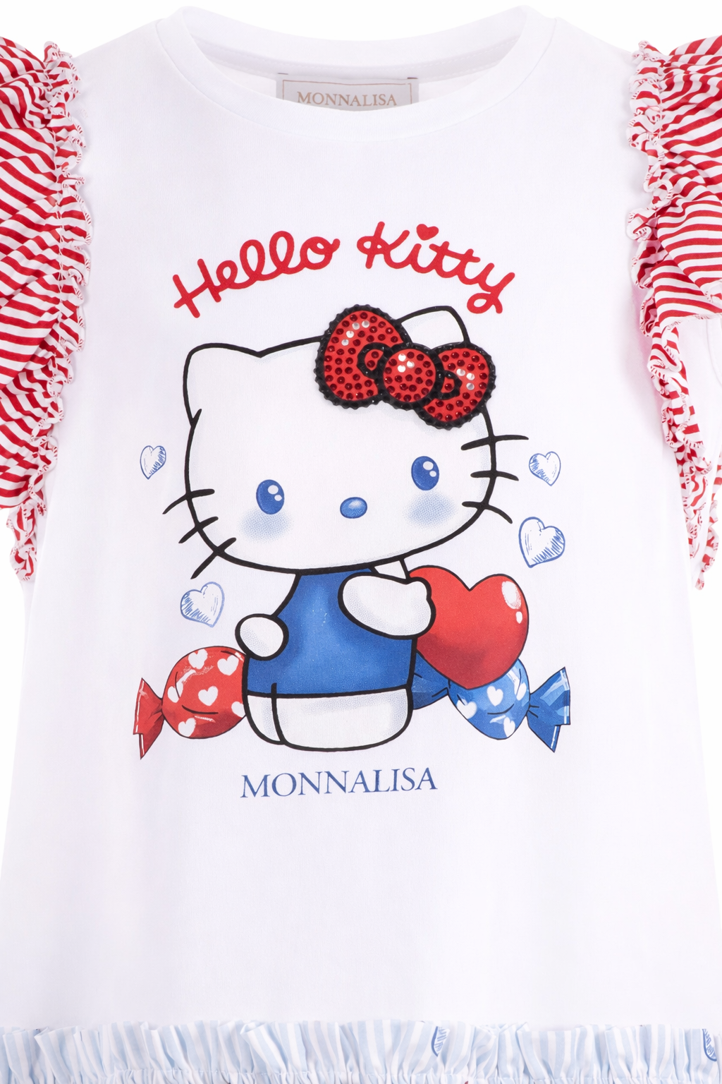 Abito per bambina Monnalisa multicolor con stampa grafica sul davanti 11G917 7201 0099 MONNALISA KIDS