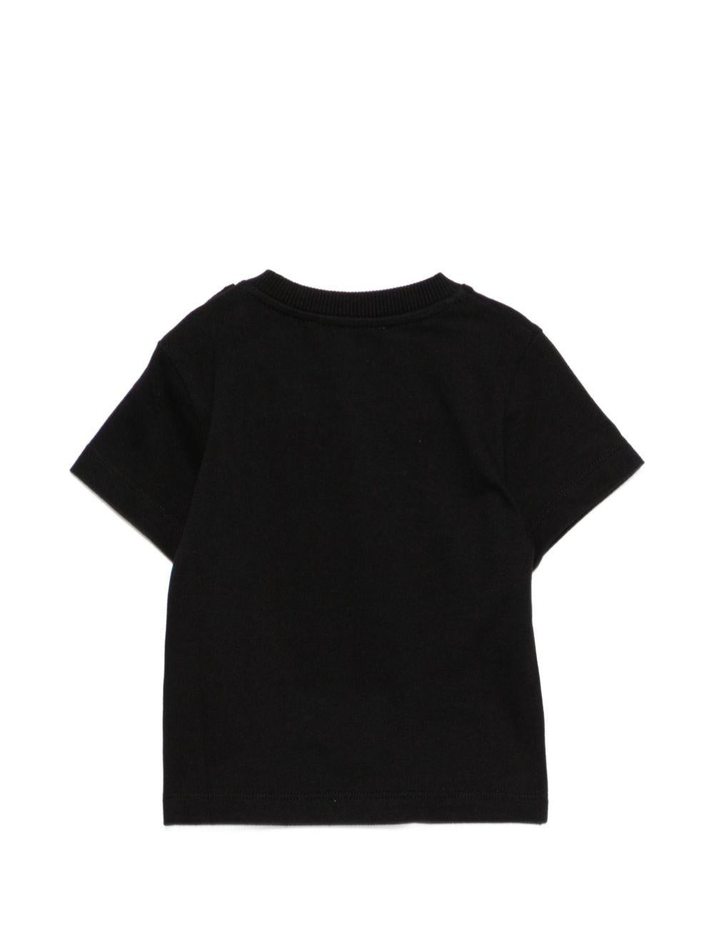 T-shirt per neonati Moschino Kids nera a con stampa Teddy Bear MOM031LFA07 60100 MOSCHINO KIDS