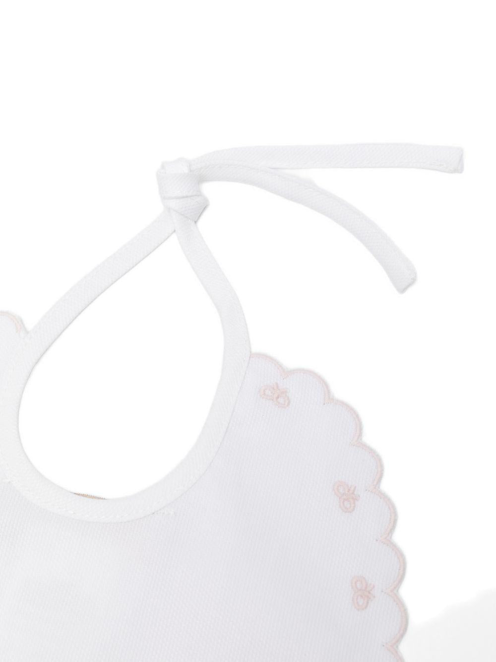 Bavaglino per neonata La Stupenderia bianco con bordo smerlato 2TBBV50 P01PIN LA STUPENDERIA KIDS