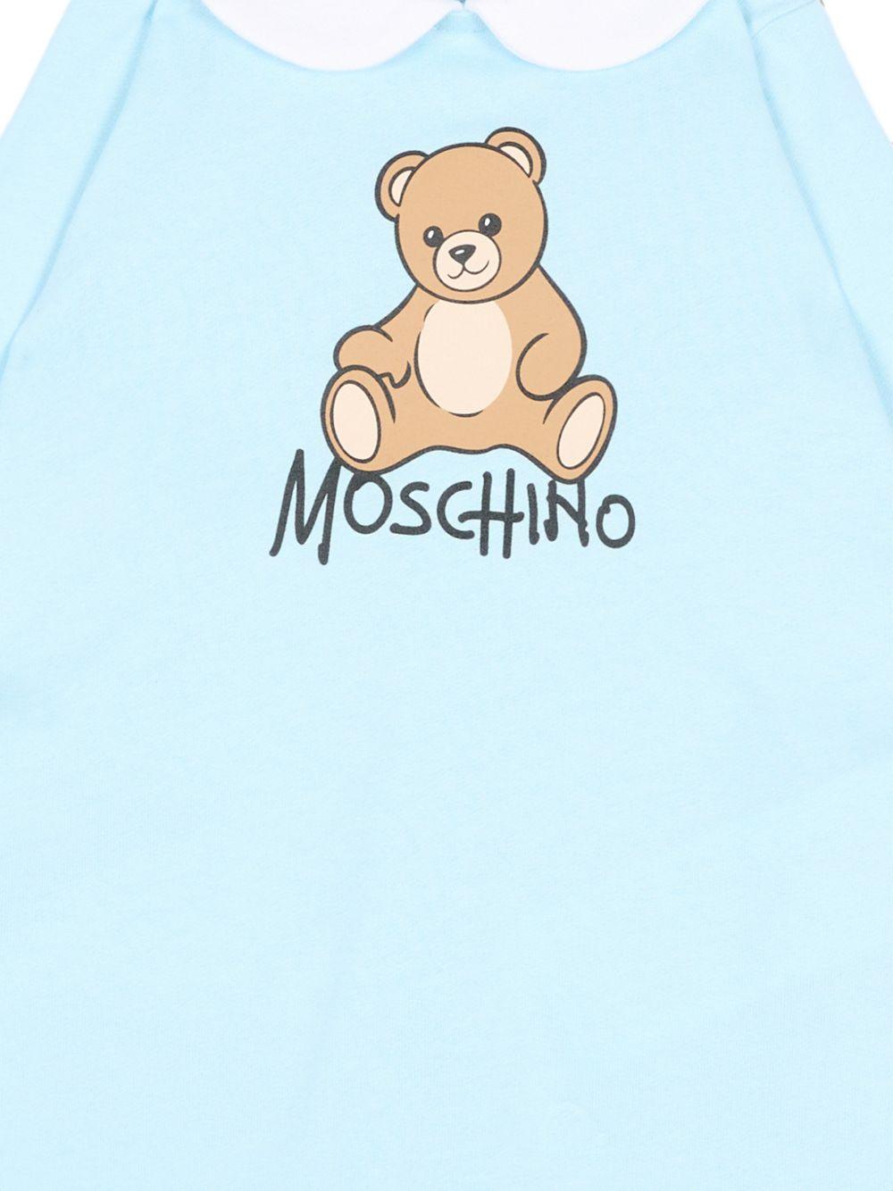Tutina per neonato Moschino Kids azzurro con dettaglio Teddy Bear M5Y037LCA40 40304 MOSCHINO KIDS