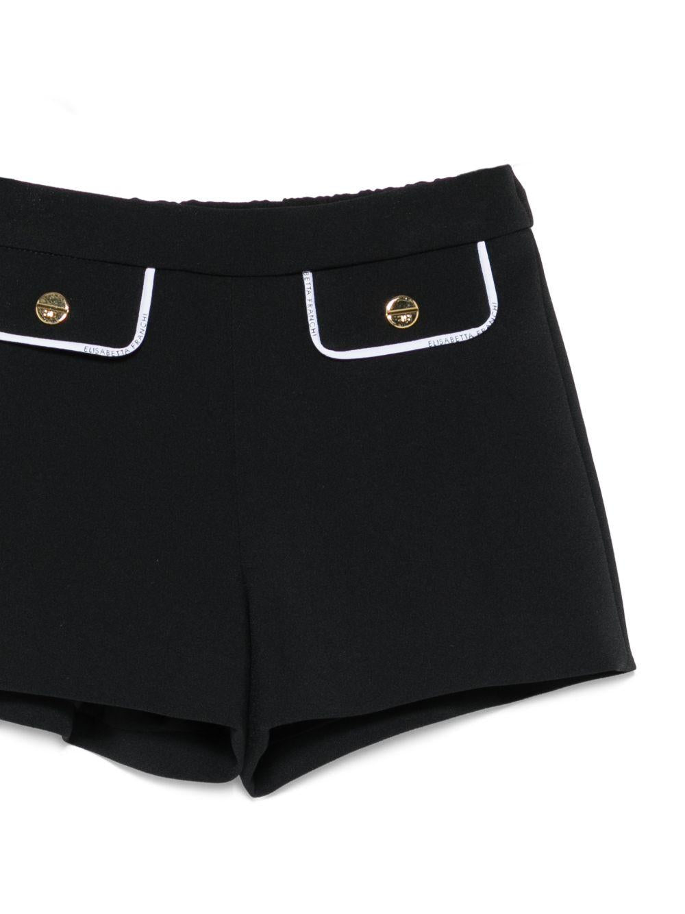 Shorts per neonata Elisabetta Franchi la Mia Bambina neri con tasche ad aletta EGBE0270GA022 N100 ElISABETTA FRANCHI KIDS