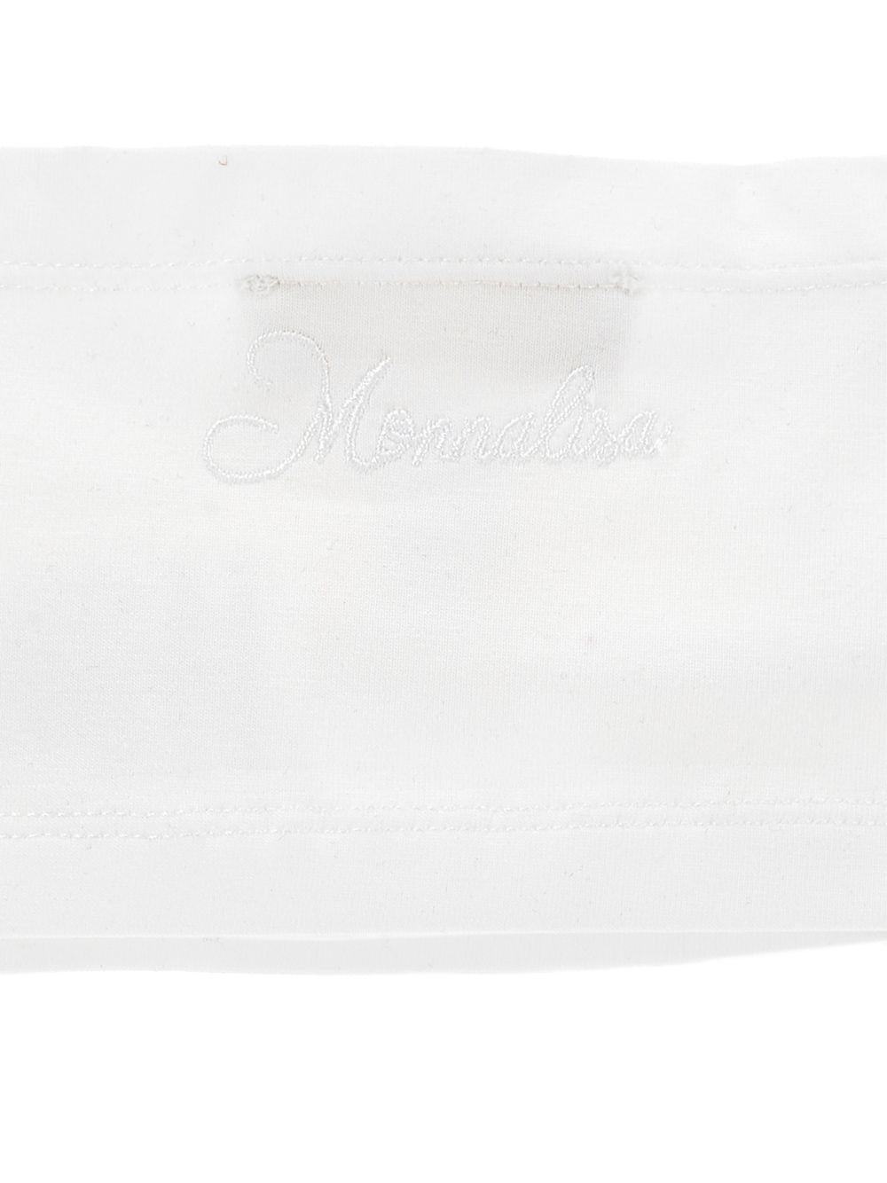 Top per bambina Monnalisa bianco con dettaglio fiocco ricamato 17G302 7043 0099 MONNALISA KIDS
