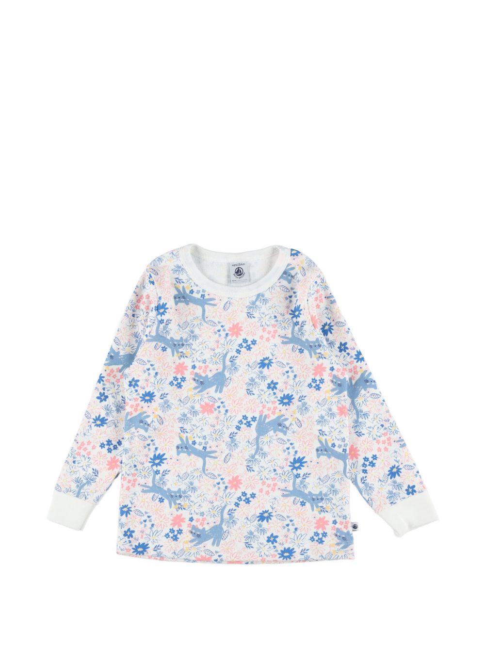 Pigiama per bambina Petit Bateau multicolore con stampa floreale all-over A0F1D 01 PETIT BATEAU