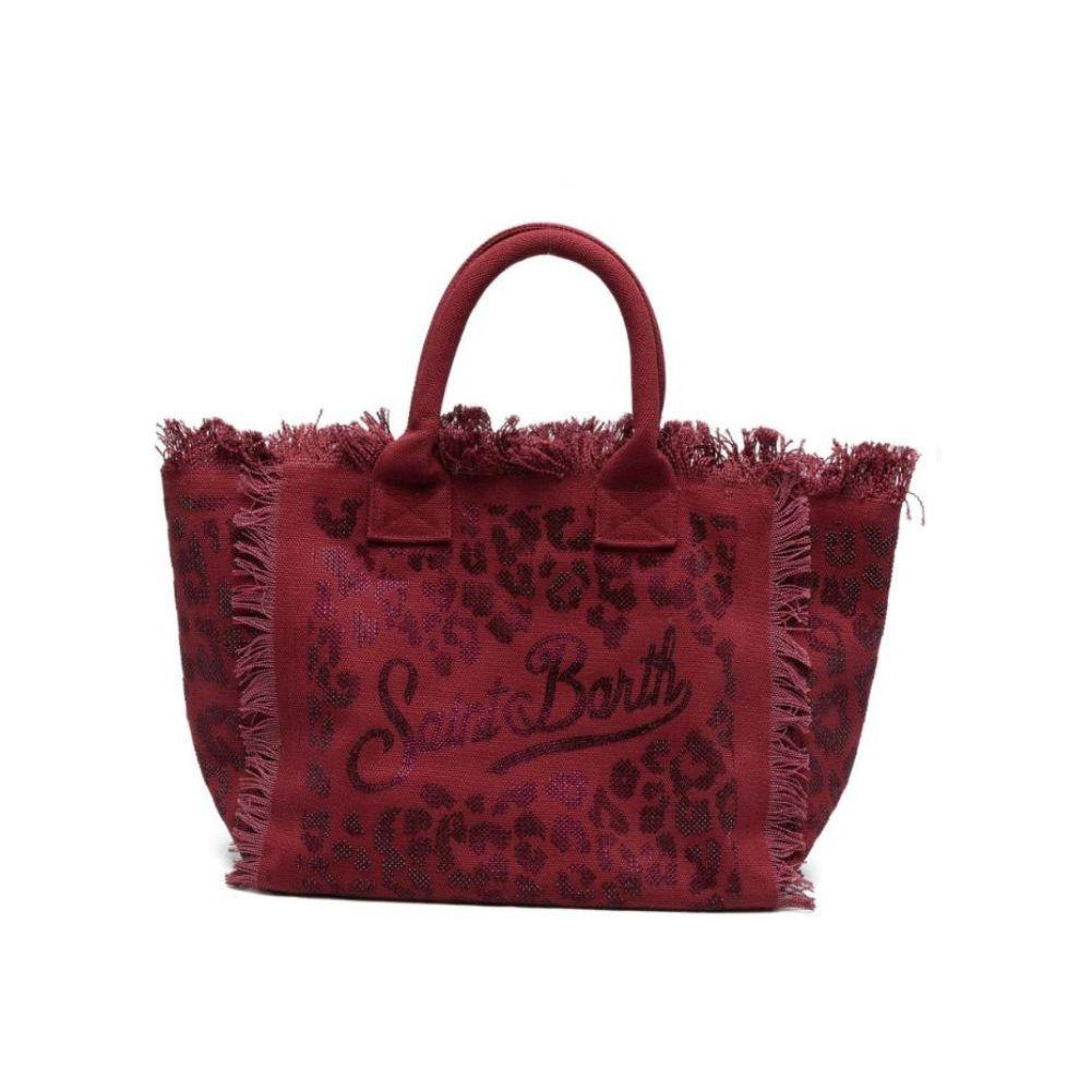 Borsa Vanity MC2 Saint Barth burgundy con stampa animalier con glitter VANI001 00269L MC2 ST. BARTH KIDS