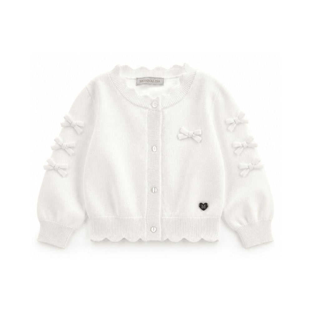 Cardigan per neonata Monnalisa Kids bianco con dettaglio fiocco 37H800 8060 0001 MONNALISA KIDS