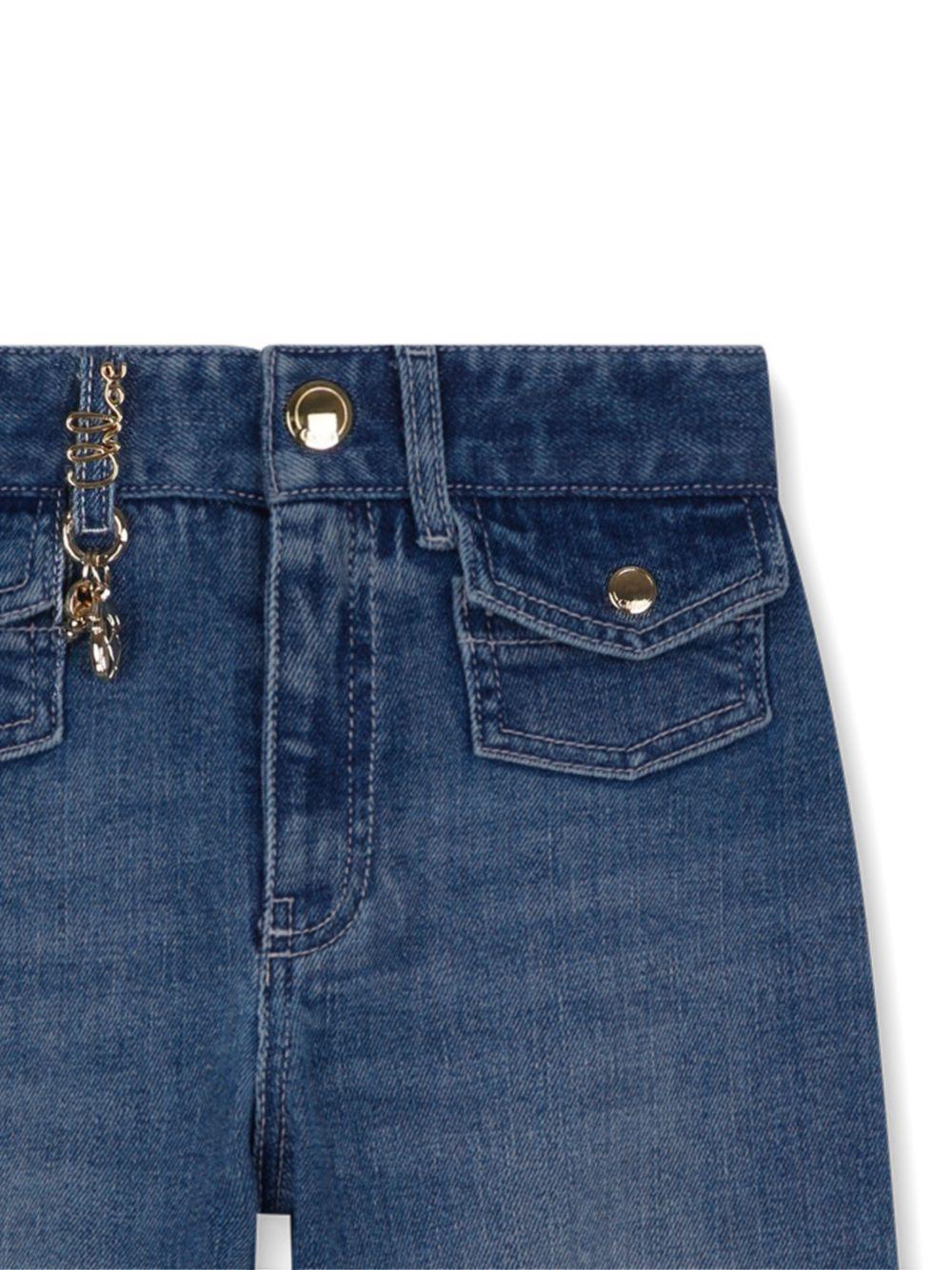 Jeans per bambina Chloé Kids denim con tasche applicate C20831 Z13 CHLOE' KIDS