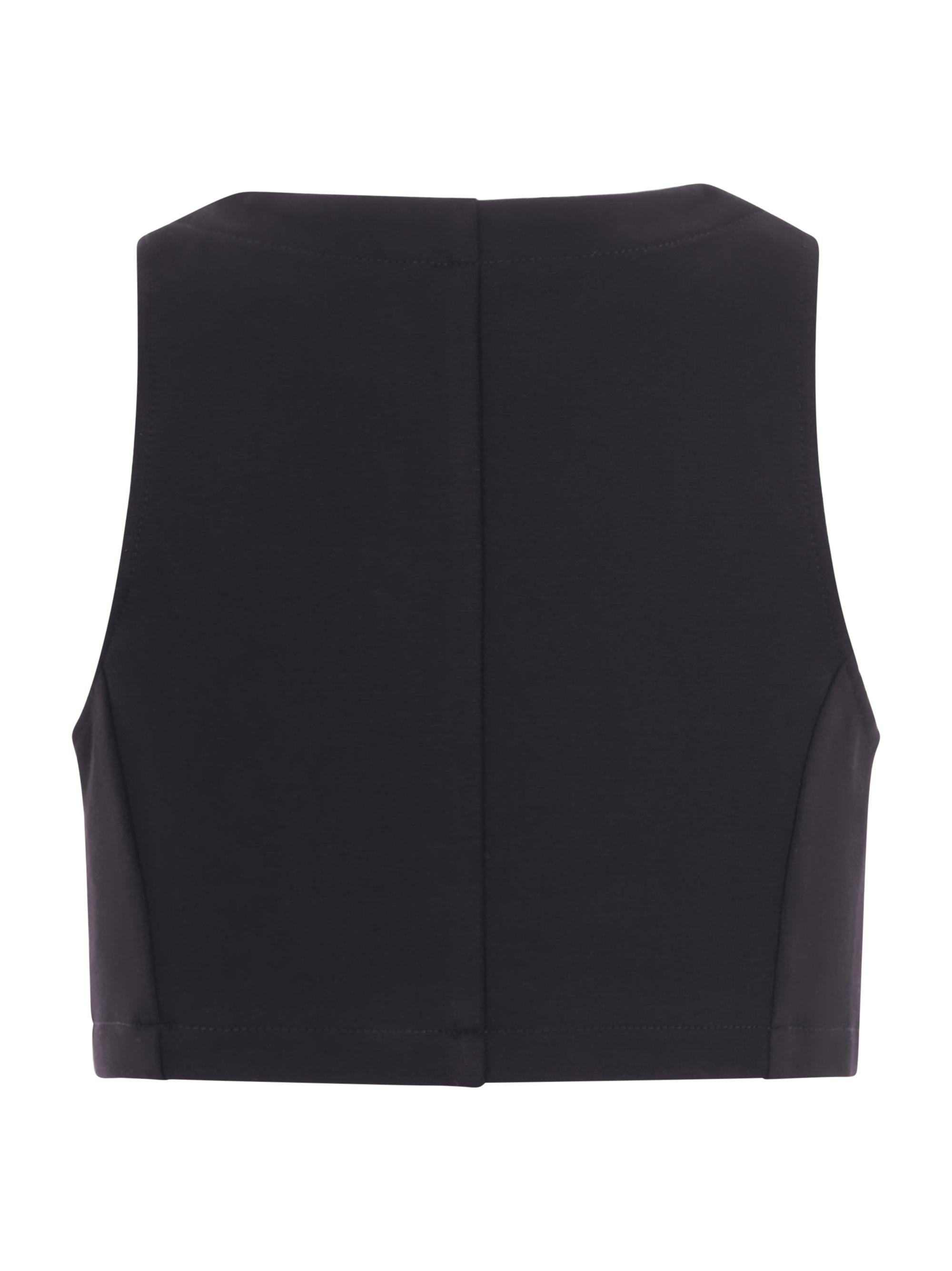 Panciotto per bambina Balmain Kids nero con bottoni dorati sul davanti BY5A02 J0371 930 BALMAIN KIDS
