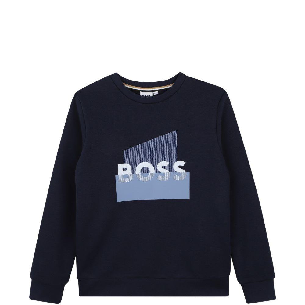 Felpa per bambino Boss Kids blu con stampa grafica J52966 849 BOSS KIDS