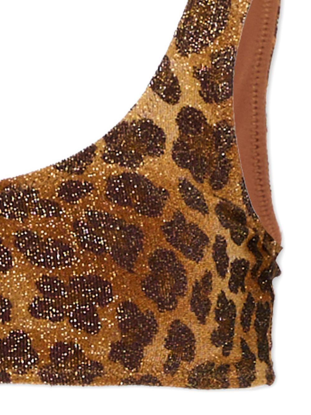Bikini per bambina MC2 Saint Barth Kids marrone con stampa animalier TAF0001 00520L MC2 ST. BARTH KIDS