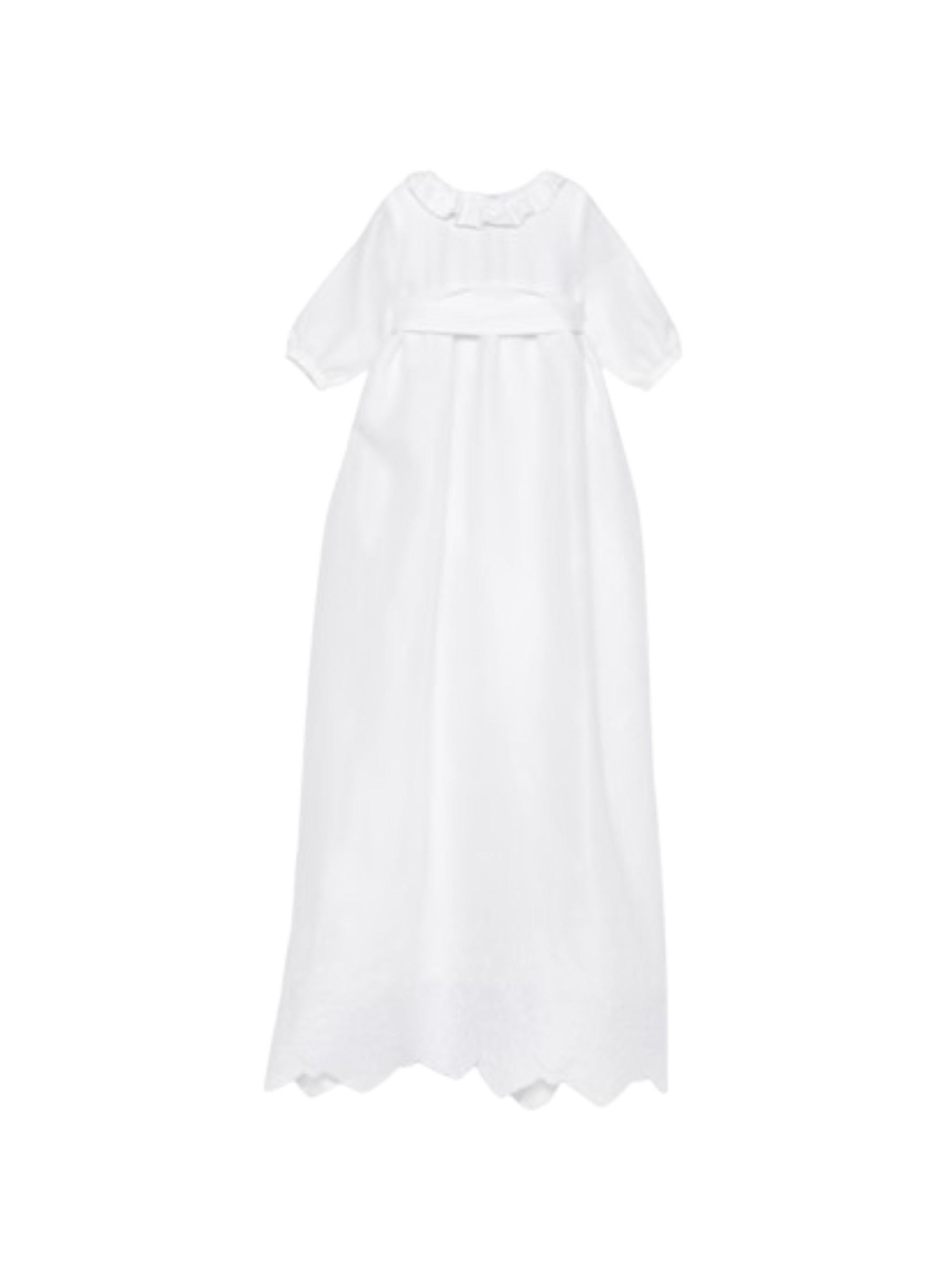 Abito battesimale per neonata Jesurum bianco con colletto a balze RAMAGE BIANCO JESURUM