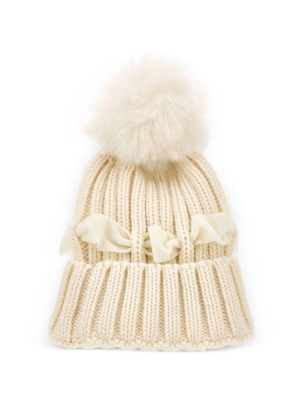 Cappello per bambina Monnalisa Kids beige con dettaglio fiocco 17H005 8064 029F MONNALISA KIDS