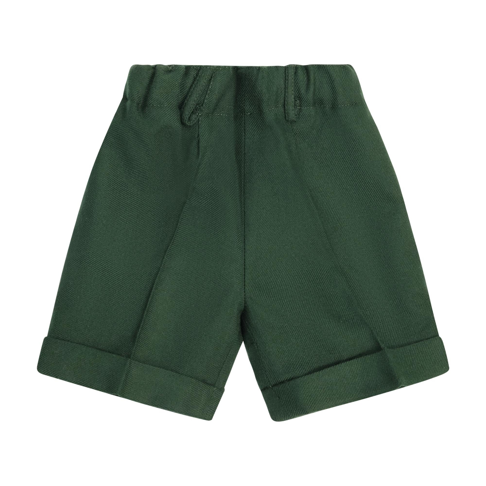 Shorts per neonato Paio Crippa verde con vita elasticizzata ULIVO 58 PAIO CRIPPA