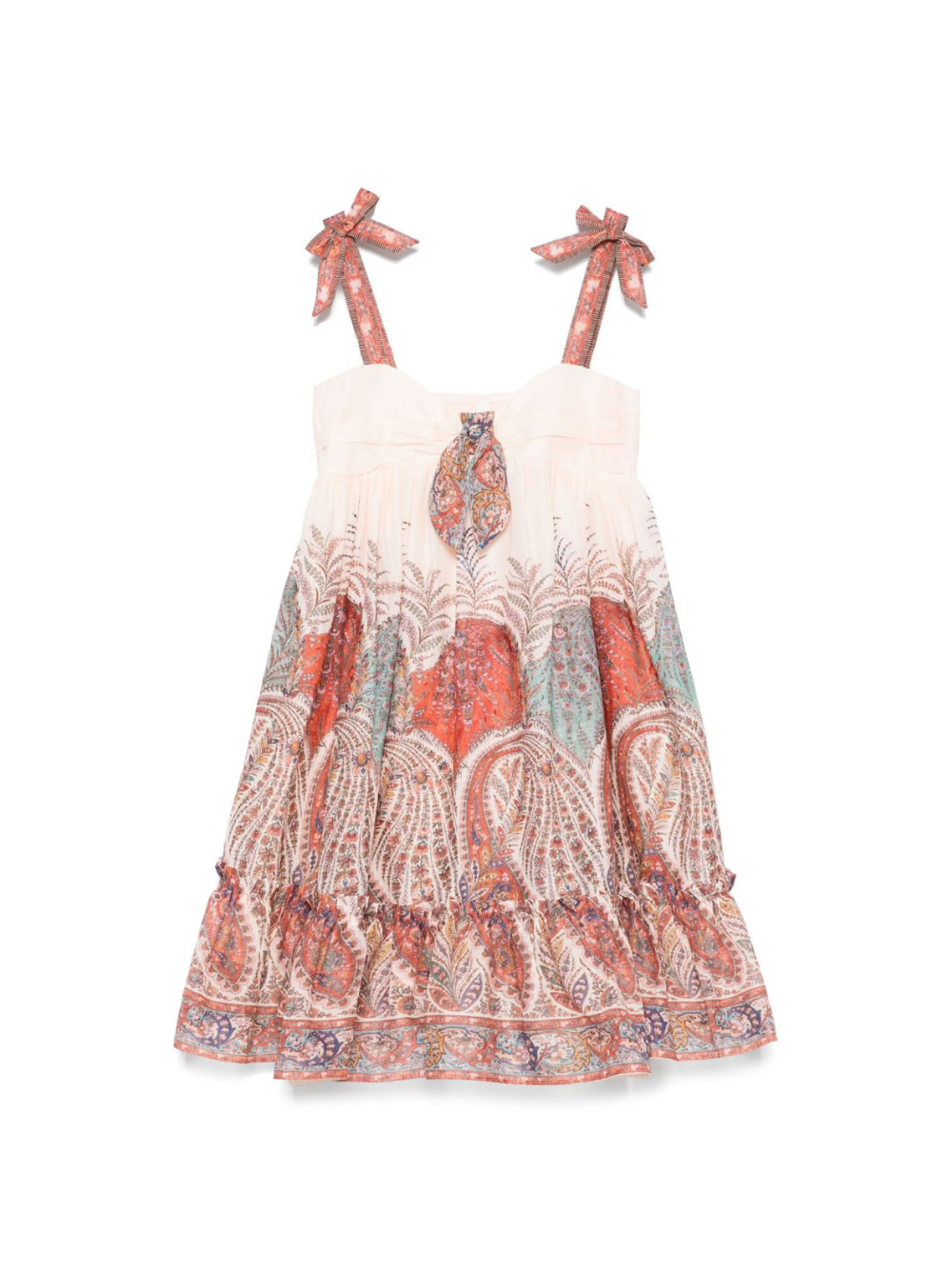 Abito per bambina ZIMMERMANN Kids beige con stampa paisley 2744DS S251 ZIMMERMANN KIDS