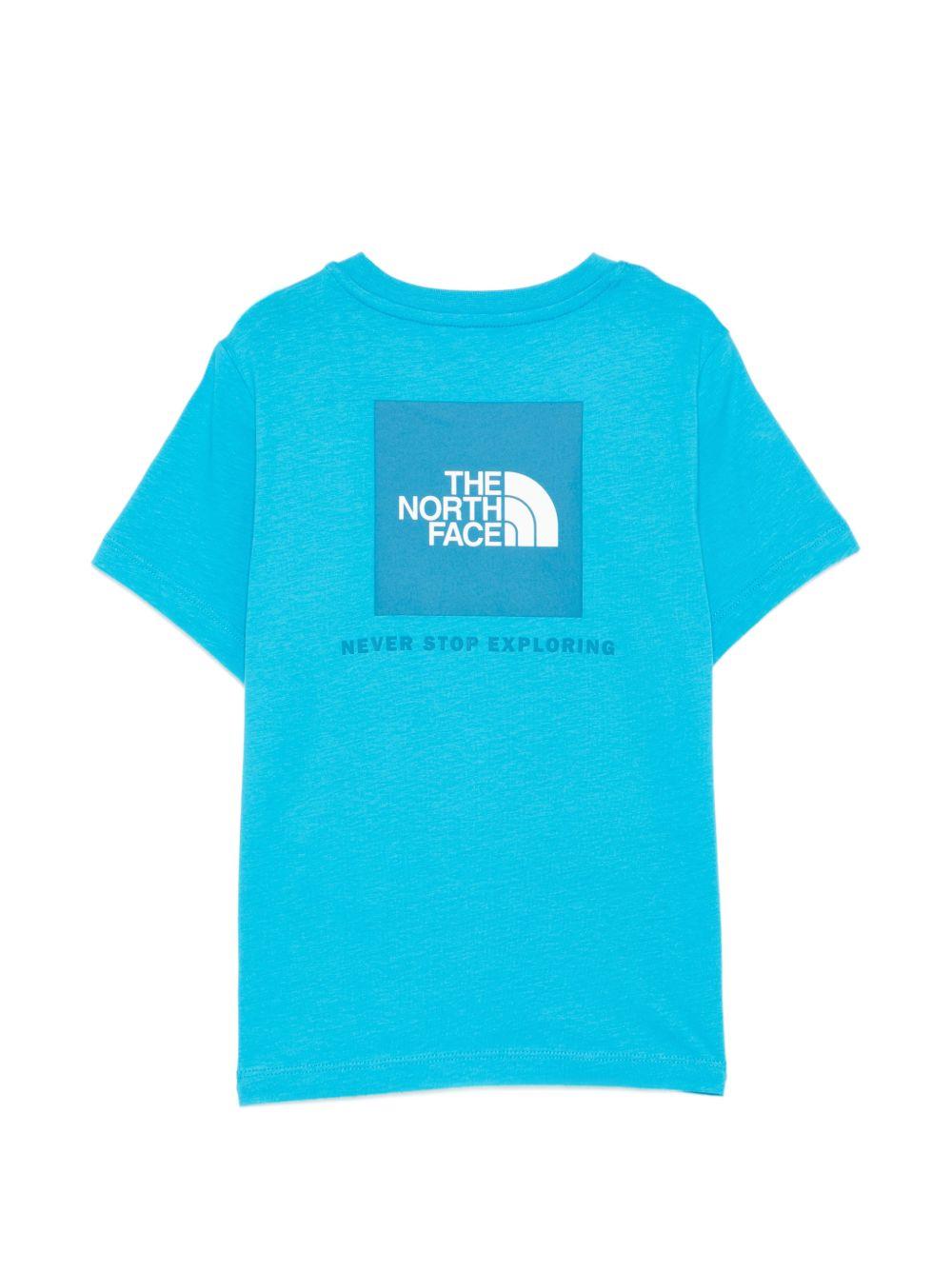 T-shirt per bambino The North Face Kids azzurra con stampa logo NF0A8EFN D7R1 THE NORTH FACE KIDS