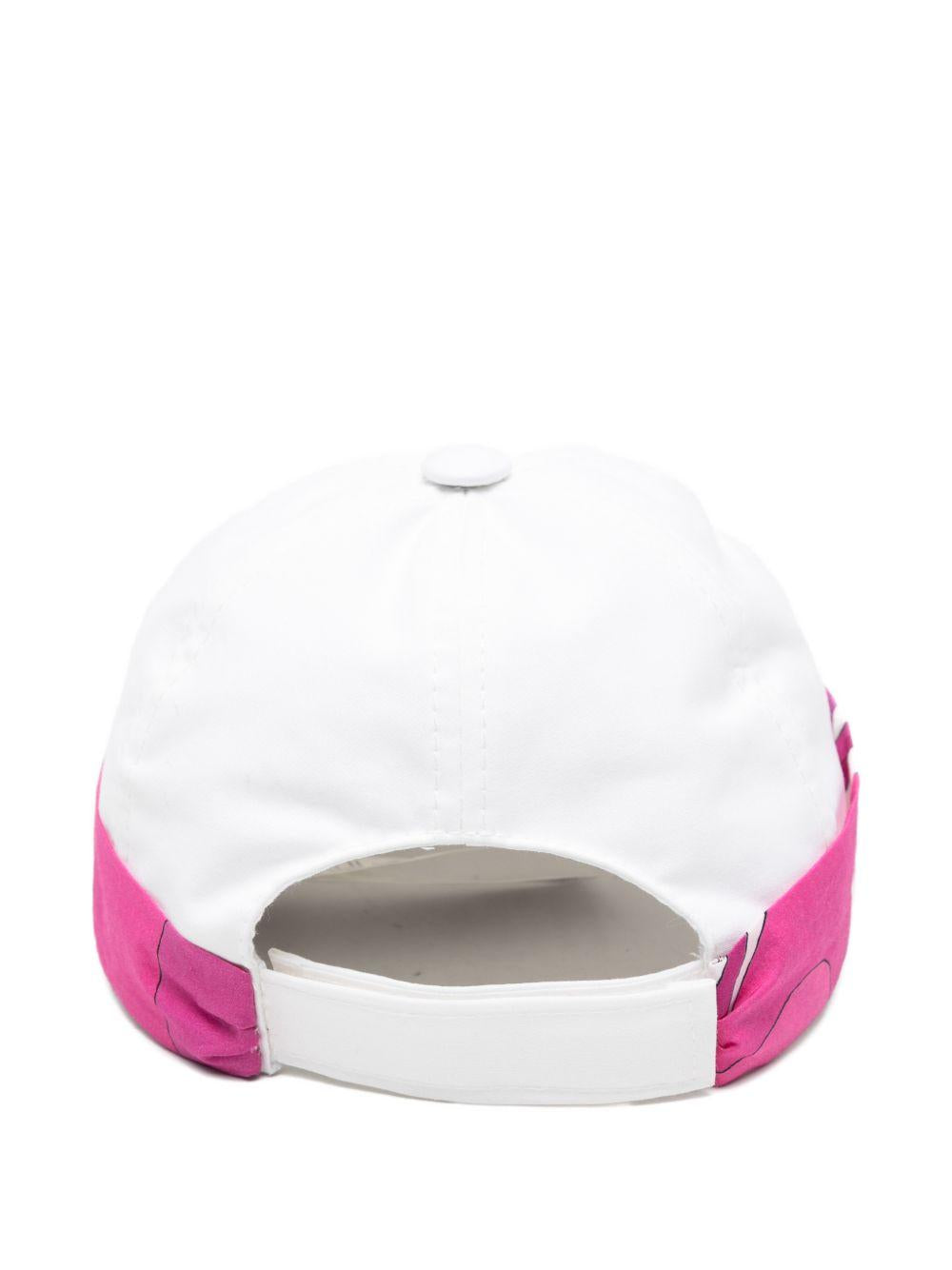 Cappello per bambina Emilio Pucci Junior bianco con dettaglio fiocco rosa PY0A57 Z1457 100 EMILIO PUCCI JUNIOR