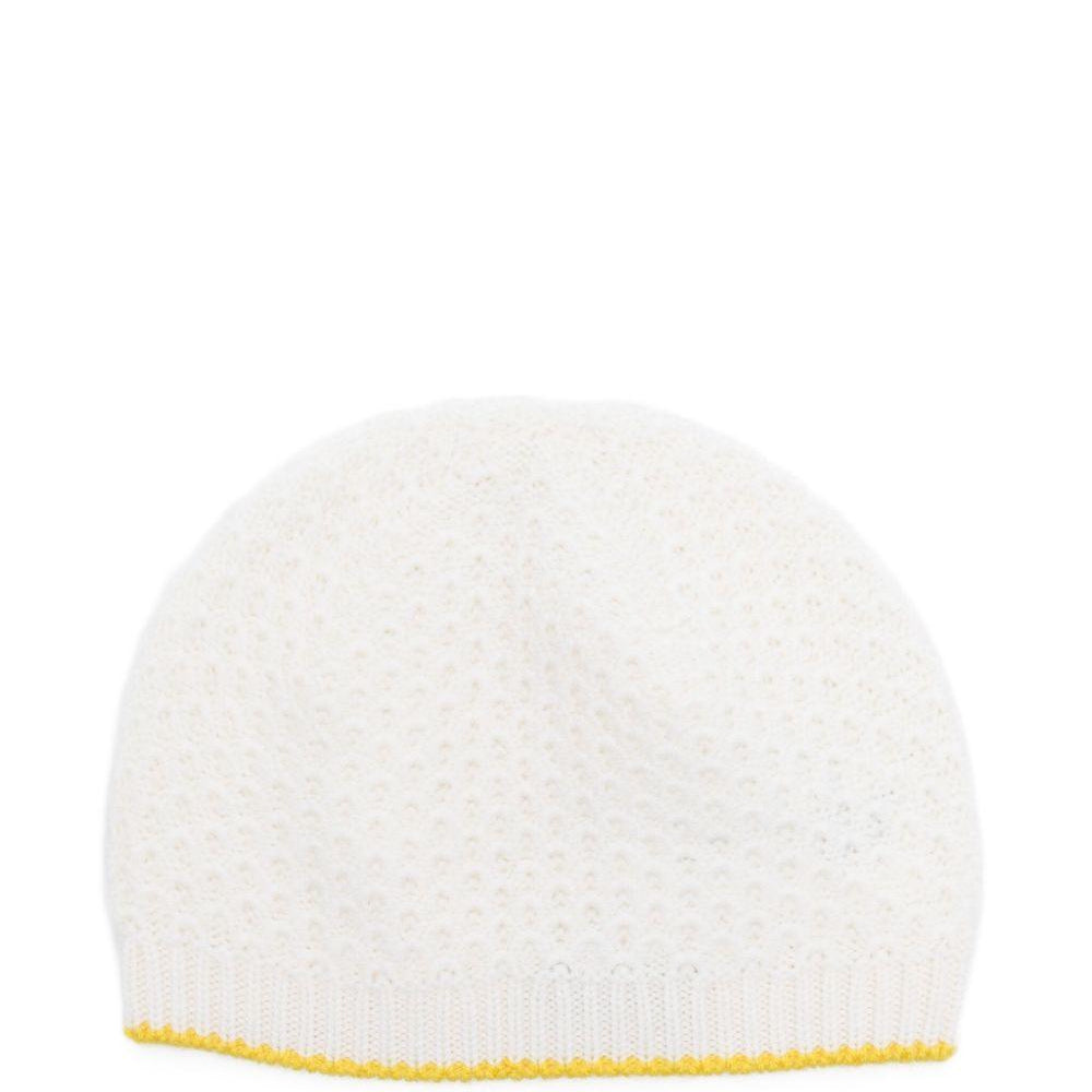Berretto per neonati Gensami Kids bianco con finiture testurizzate CAP-APE-WE OFF WHITE GENSAMI KIDS