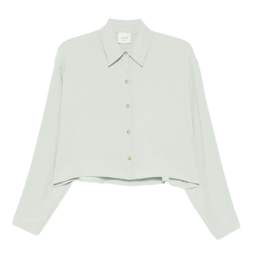 Camicia per donna Alyisi verde con chiusura a bottoni 165226 A5051 MENT ALYSI