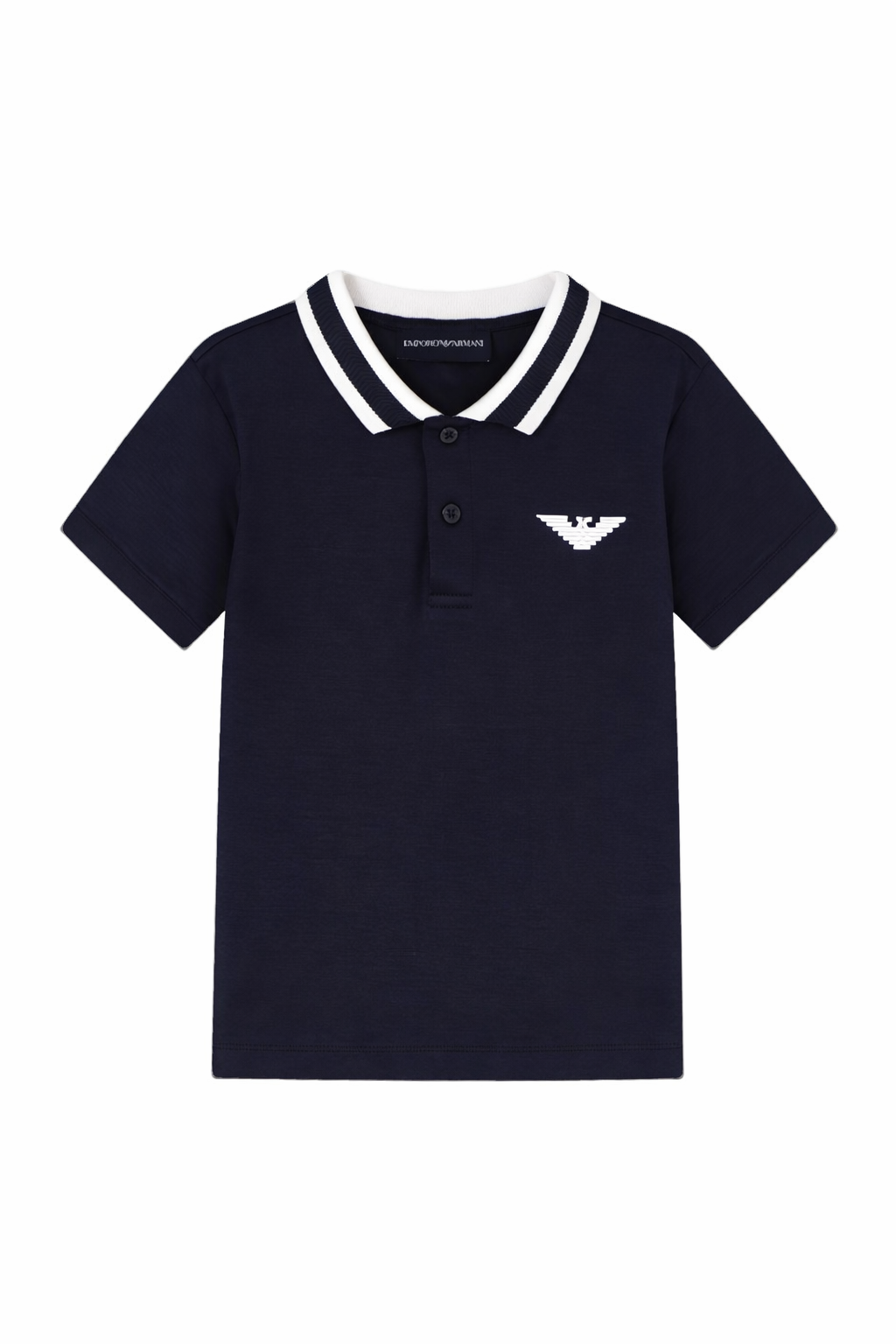T-shirt per bambino Emporio Armani Kids blu con logo sul davanti EB000910 AF10127 UB118 EMPORIO ARMANI KIDS