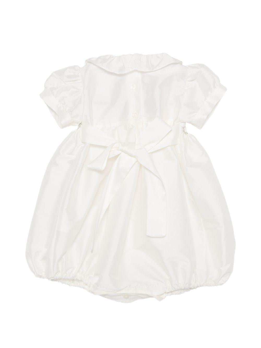 Abito per neonata Mariella Ferrari bianco con colletto a balze PLV20 070 MARIELLA FERRARI KIDS