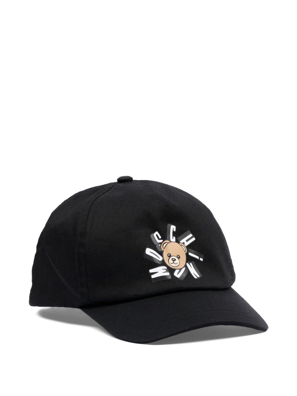 Cappello da baseball per bambini Moschino Kids nero con logo HVX01NLOA00 60100 MOSCHINO KIDS