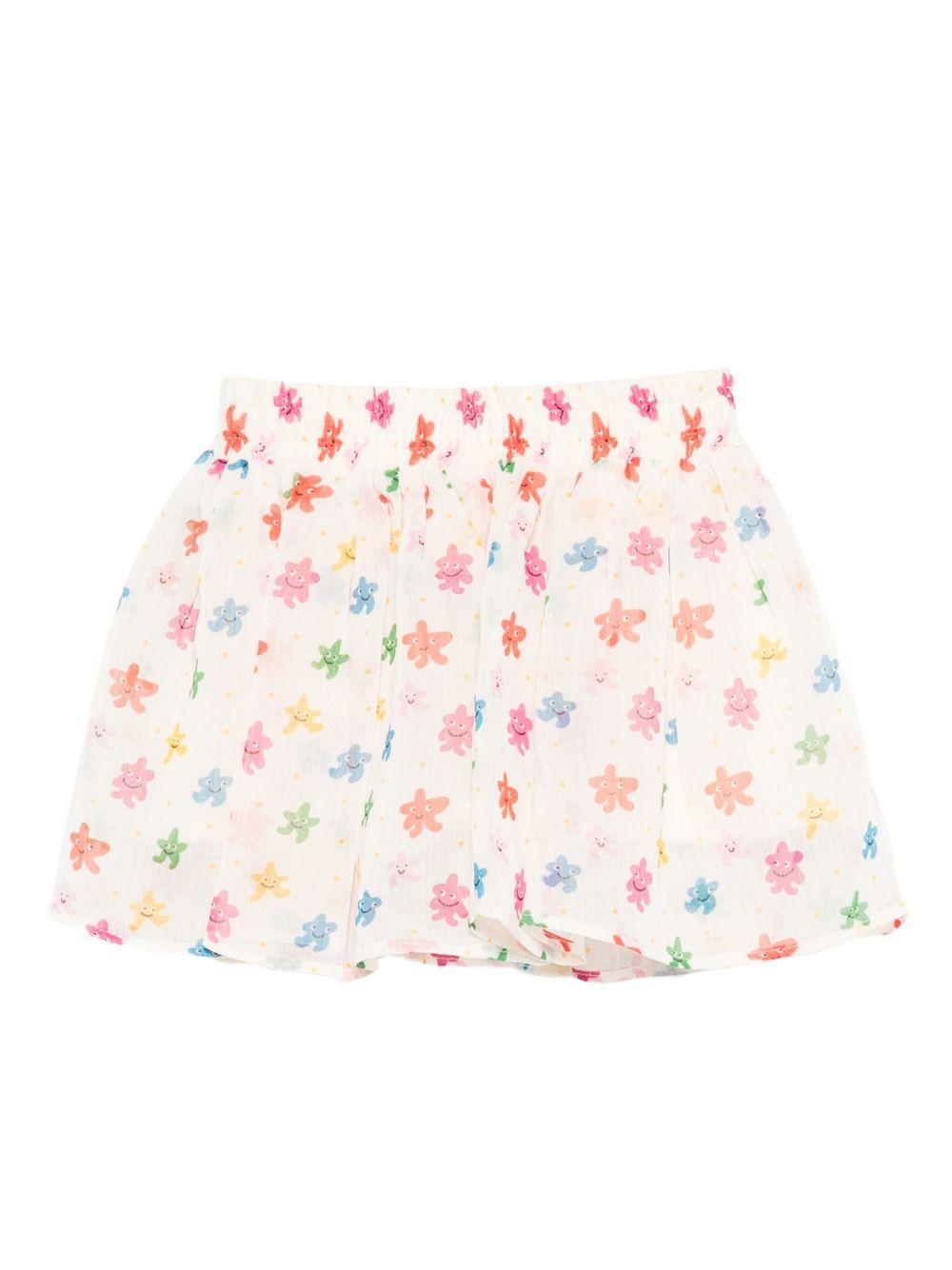 Gonna per neonata Stella McCartney Kids bianco a fiori con vita elasticizzata TX7011 Z3216 101MC STELLA McCARTNEY KIDS